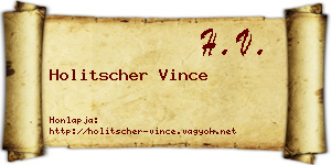Holitscher Vince névjegykártya